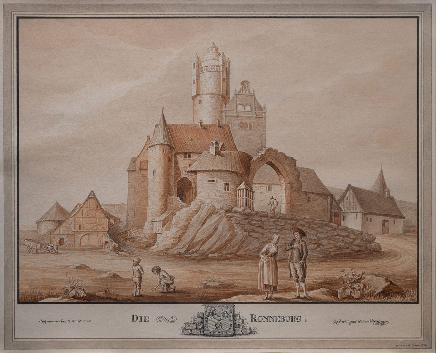 Zeichnung der Ronneburg von 1801
