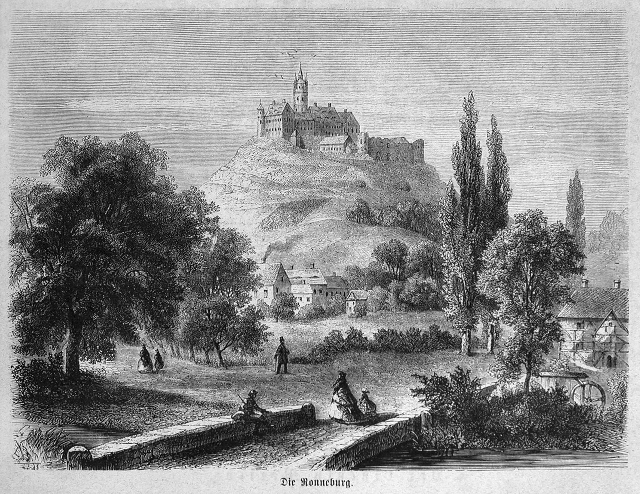 Zeichnung der Ronneburg von 1867